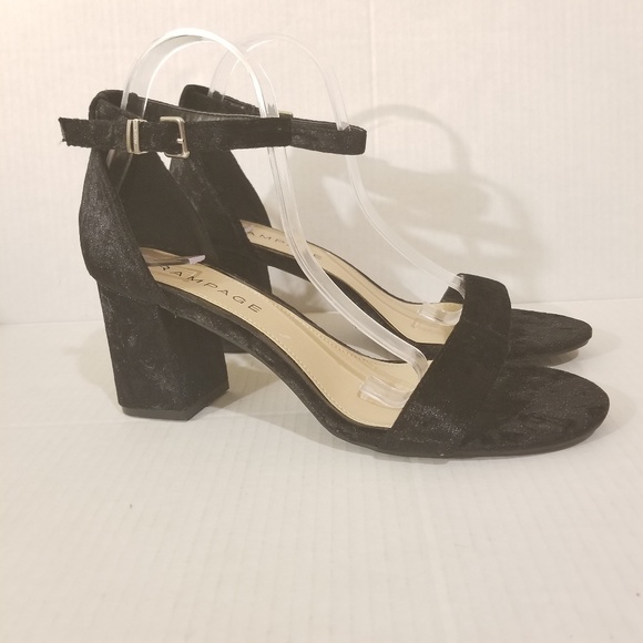 Rampage Ram-Norma Black Suede Ankle Block Heel - Picture 2 of 8
